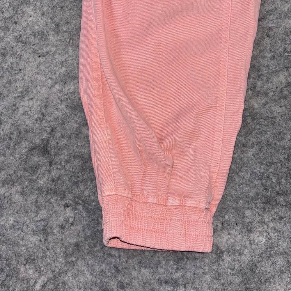 Zara Utility Weekend Joggers‎ Women's Small Pink Drawstring Linen Cotton Boho